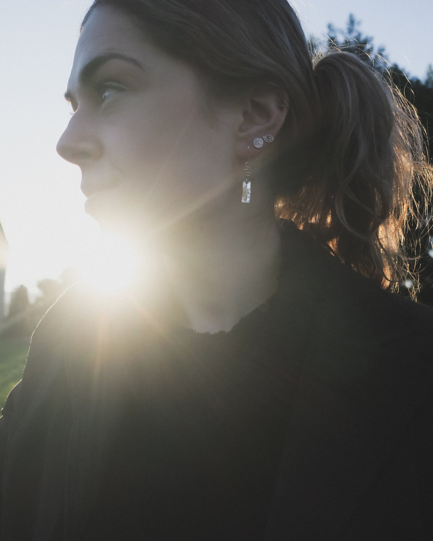 Earthen May Small and Sweet Boho Earrings- handmade, rustic, sterling silver