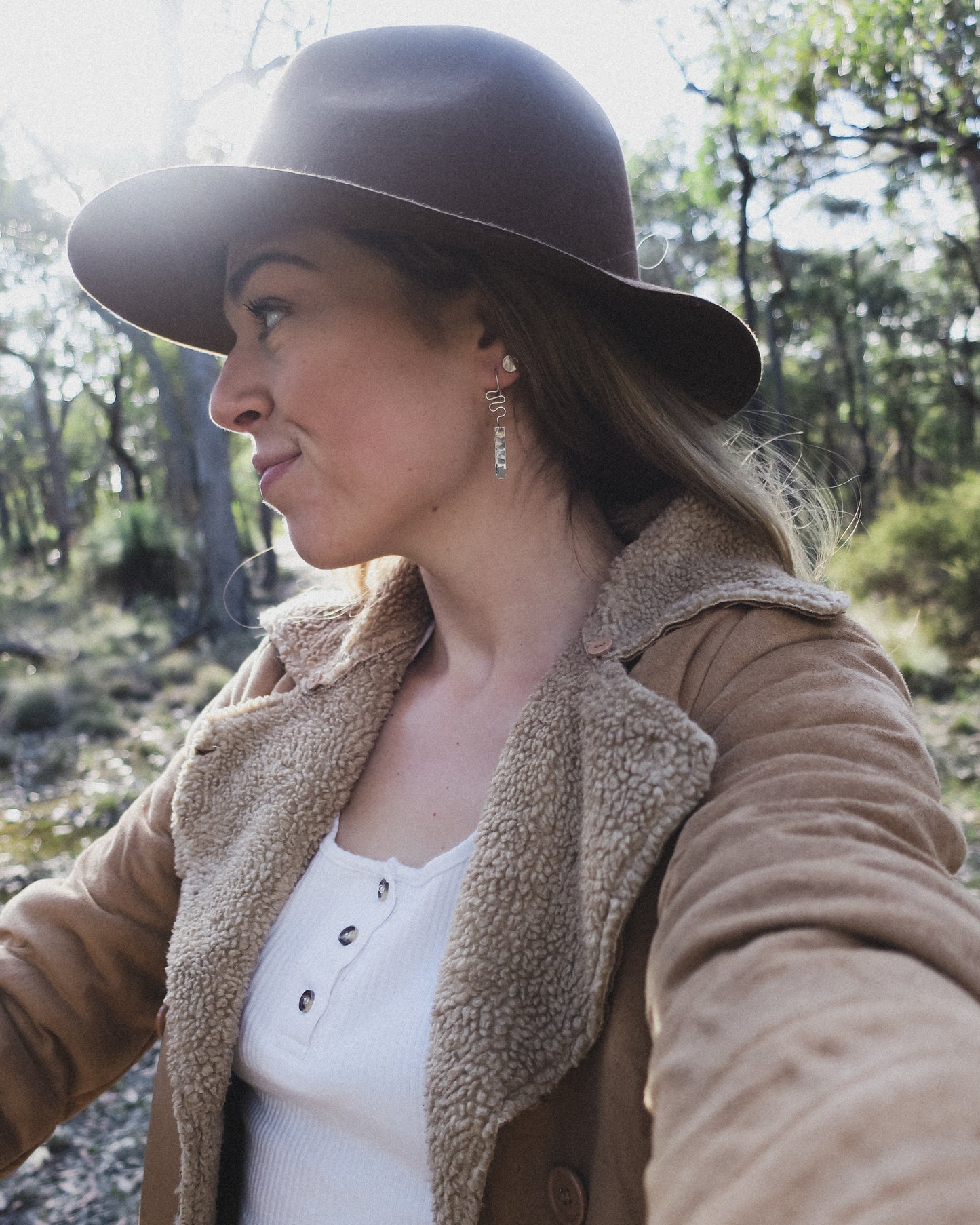 Earthen May. Dimple swirl Drops. Sterling silver, handmade, boho, earrings