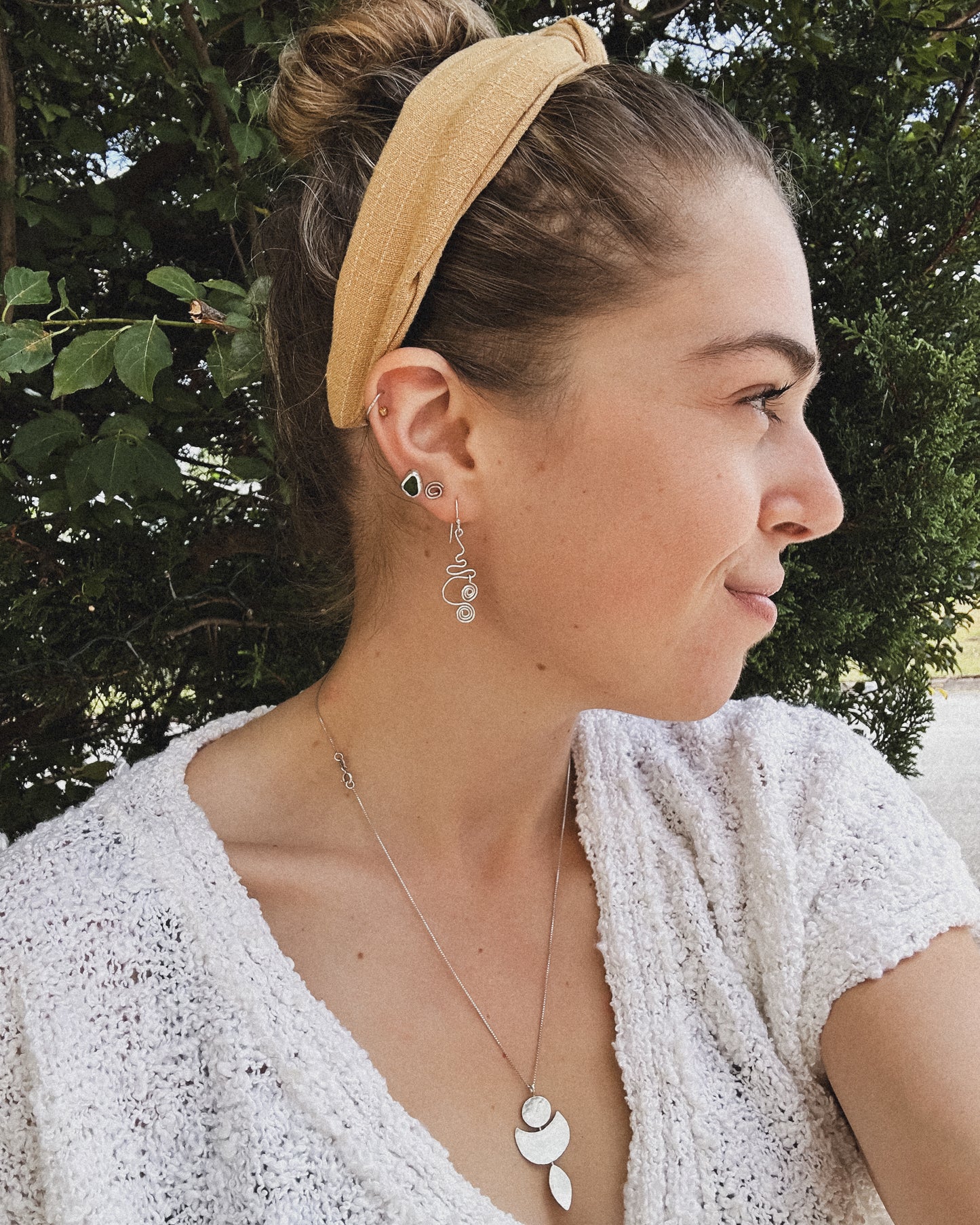 Double Swirl Dangle Earrings