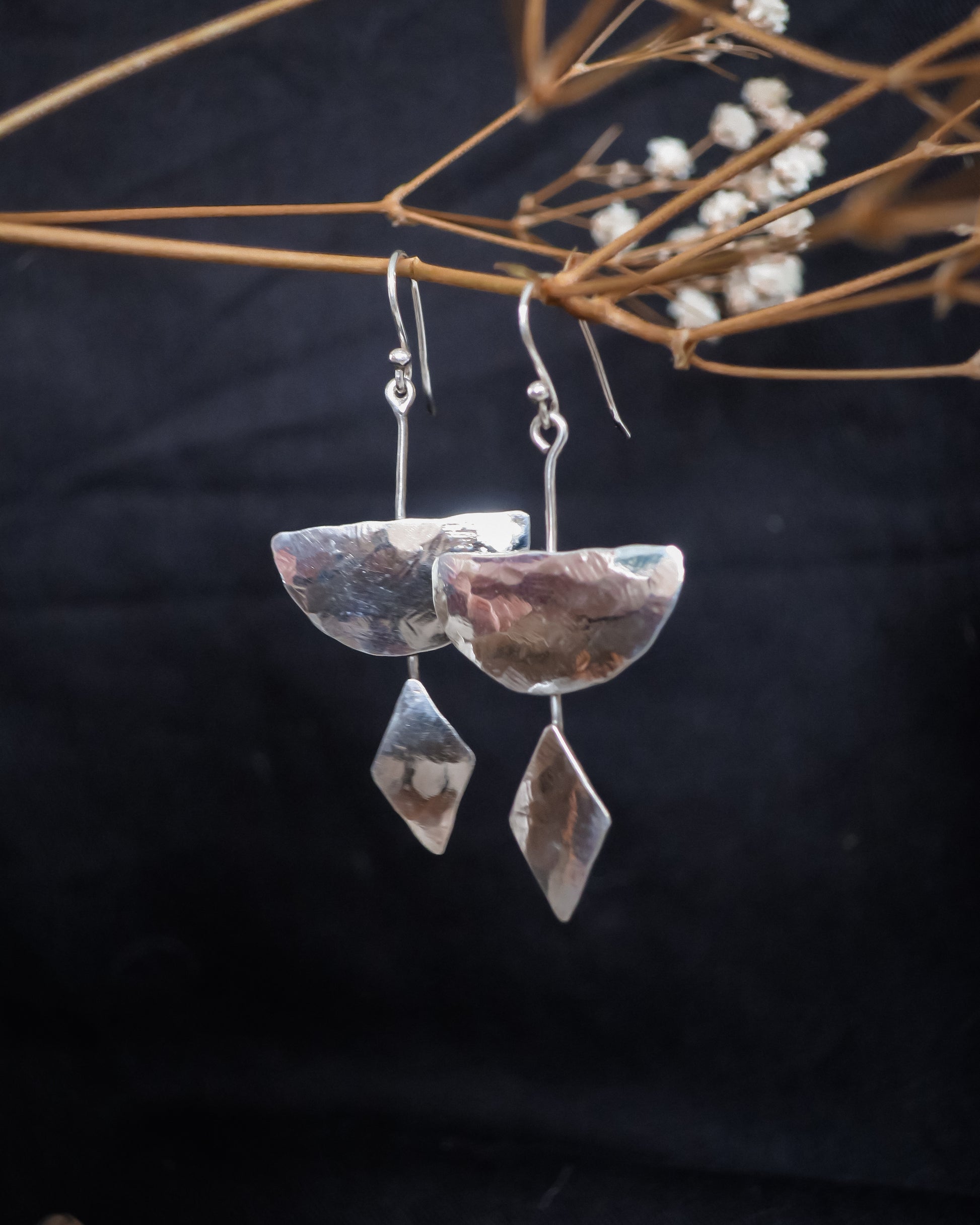 Rustic, statement earrings. Boho, handmade, sterling silver. – Earthen May